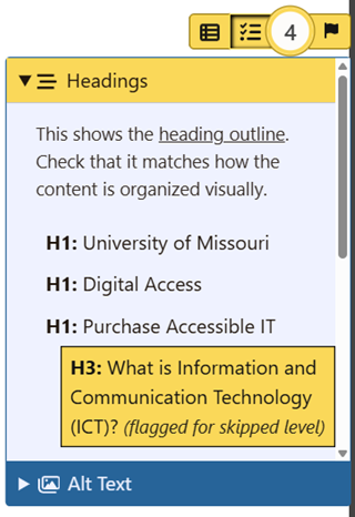 Example Editoria11y alert