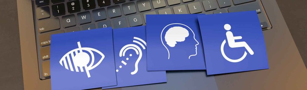 Accessibility icons on a keyboard